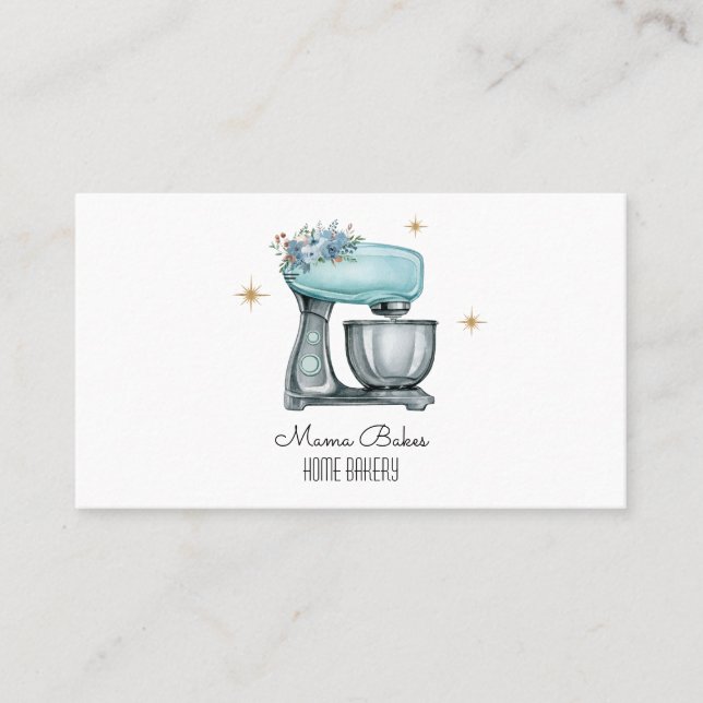 Baker Baking Watercolor Pastry Chef Visitkort (Framsida)