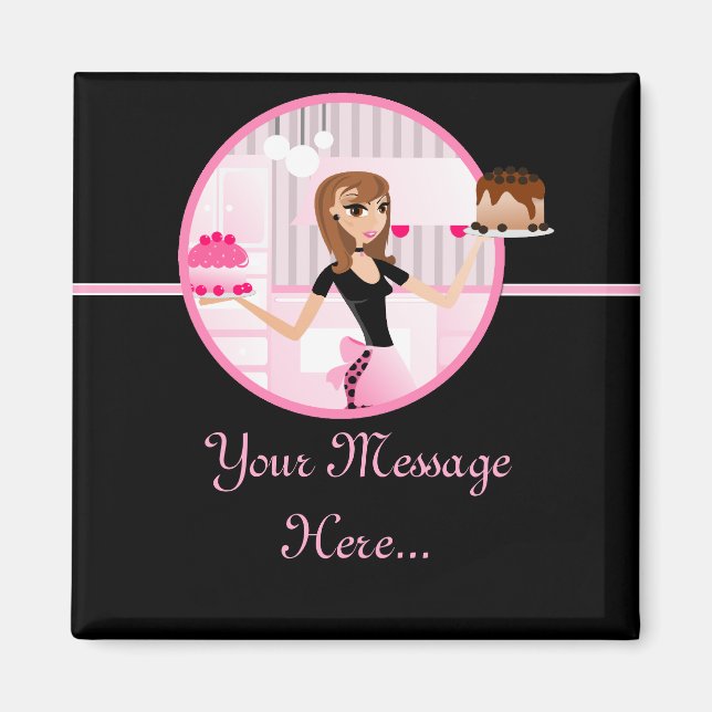 Baker/bakverk/Konditorivaror Chef Frig Magnet Desi (Framsidan)