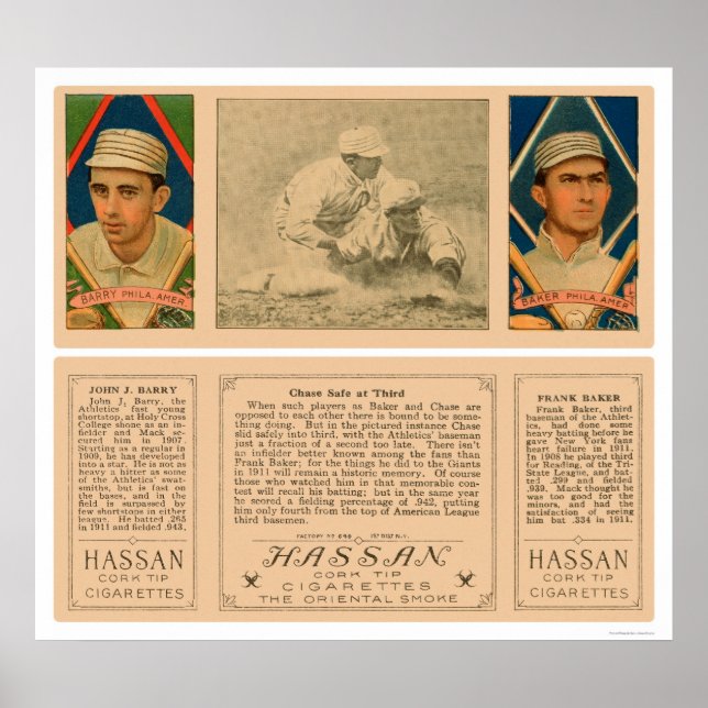 Baker Barry Athletics Baseball 1912 Poster (Framsidan)