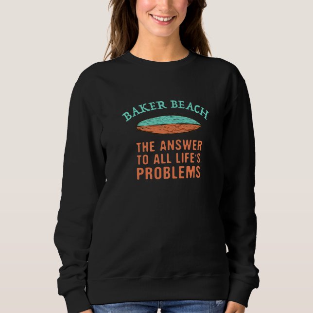 Baker Beach Answer To All Life's Problems Surfing  T Shirt (Framsida)