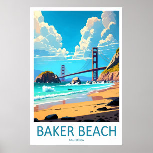 Baker Beach Reseskylt Skidposter National Vintage Poster
