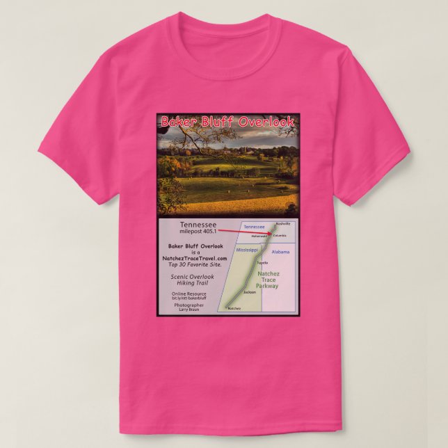 Baker Bluff Overlook fall på Natchez Trace Par T Shirt (Design framsida)