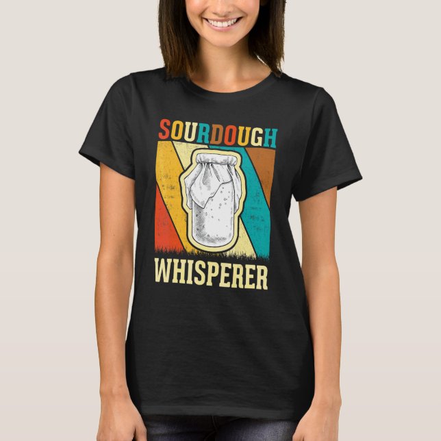 Baker Brödmakare Retro Sourdough Whisperer T Shirt (Framsida)