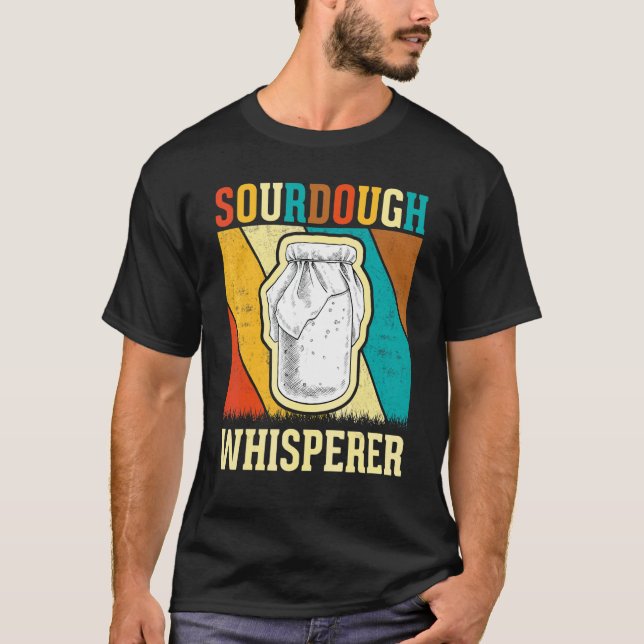 Baker Brödmakare Retro Sourdough Whisperer T Shirt (Framsida)