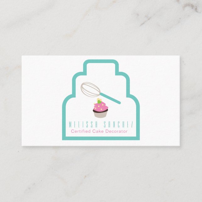 Baker Cake Logo Bageri Choklad Cupcakes Visitkort (Framsida)