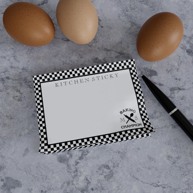 Baker Chef Baking Champion Kitchen Poit Post-it Block (Skapare uppladdad)