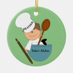Baker Chef Design Ceramic Ornament