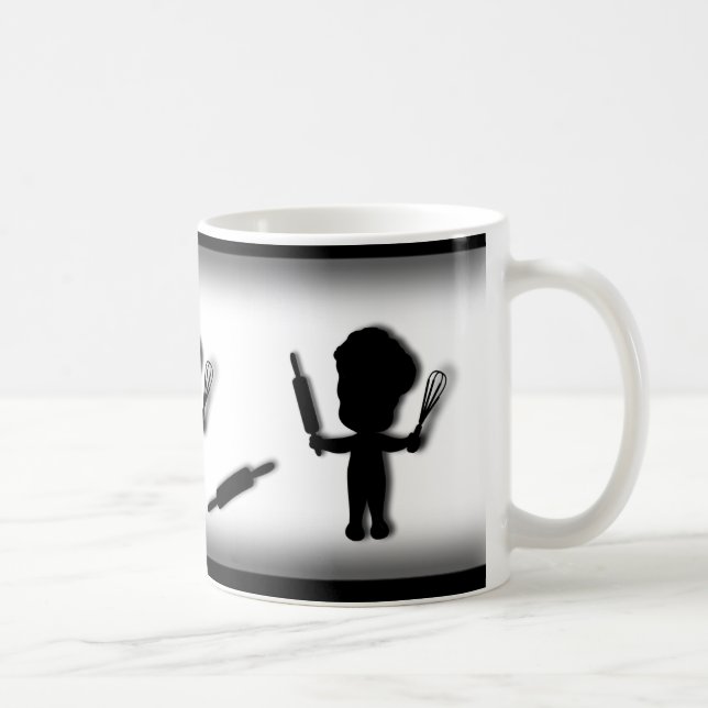 Baker Chef med Rolling Pin och Whisk Cute Mugg (Höger)