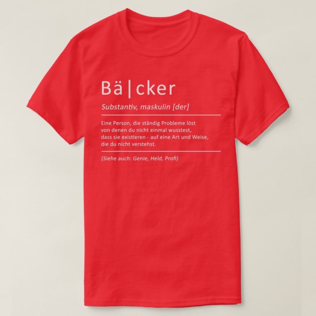 Baker Definition Funny Say Bakery T Shirt (Design framsida)