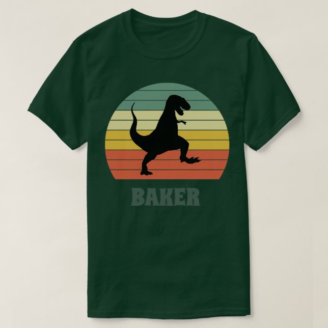 Baker Dinosaur Funny Baker Gift Idea T Shirt (Design framsida)