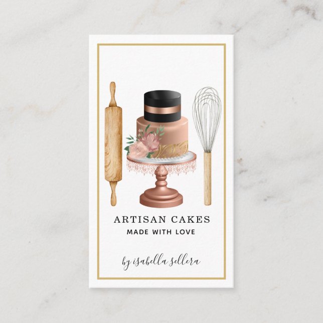 Baker-Elegant för konfektionstummel Visitkort (Framsida)