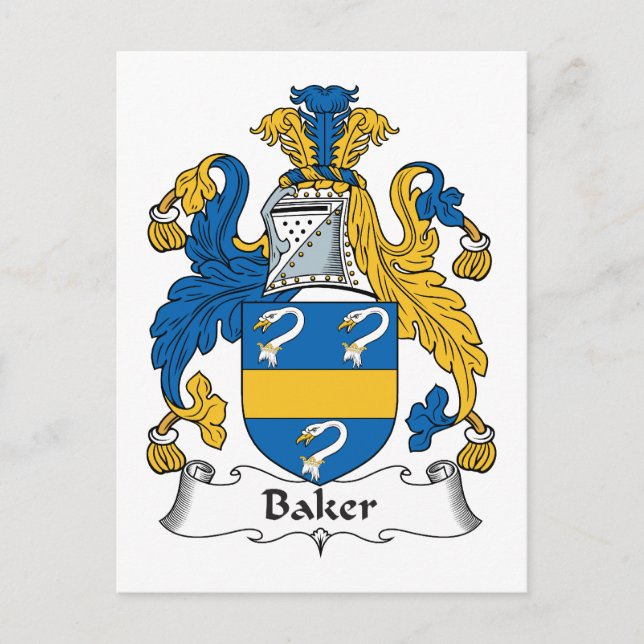 Baker Family Crest Vykort (Framsida)