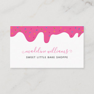 Baker Frosting Drips Sprinkles Bakery Visitkort