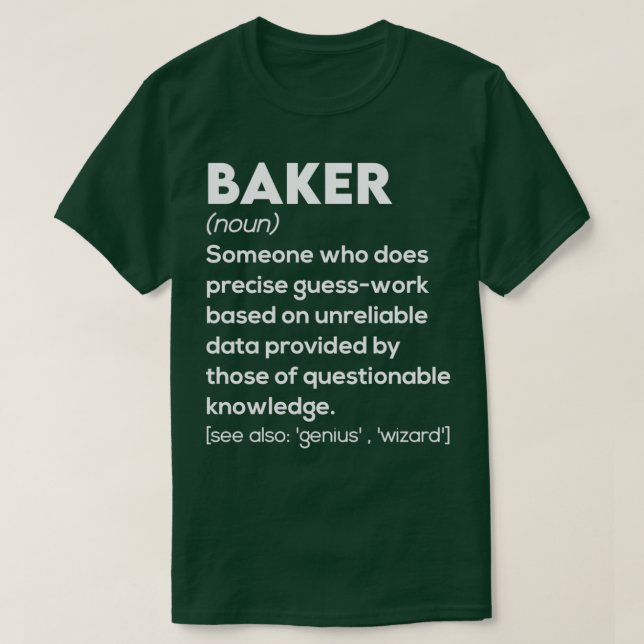 Baker Funny Definition T Shirt (Design framsida)
