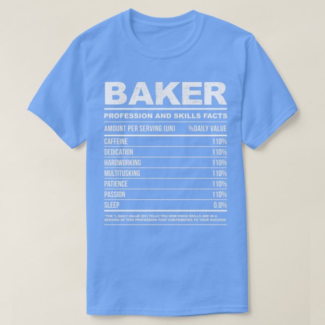 Baker Funny Näringsfaktor B T Shirt (Design framsida)