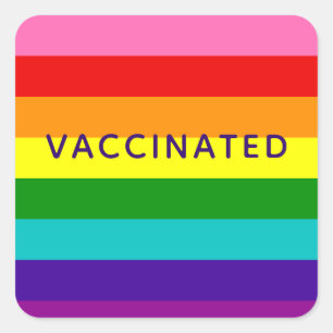 Baker Gay pride Flagga Rainbow Rand vaccinerad Fyrkantigt Klistermärke