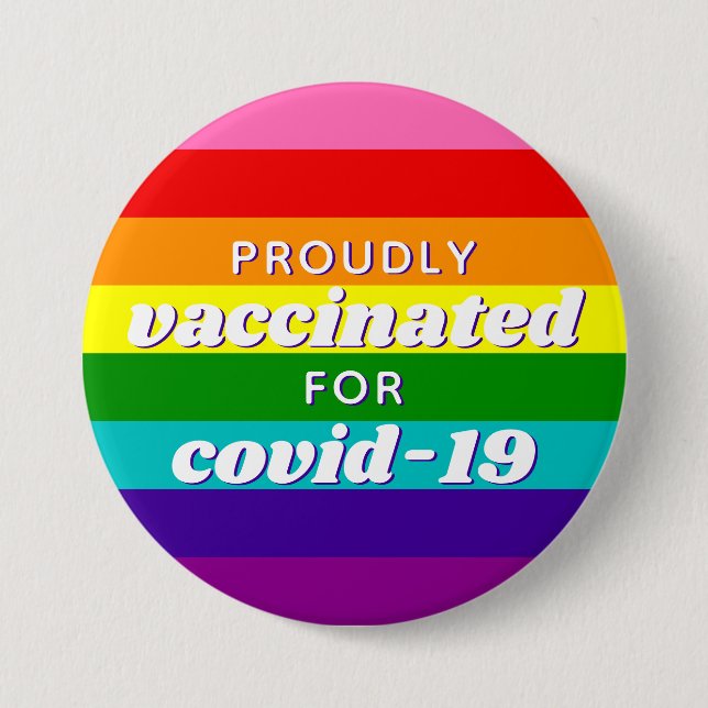 Baker Gay pride Flagga Rainbow Rand Vaccinerad Knapp (Framsida)