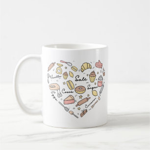 Baker Heart Funny Bakery Baking Pastry Chef Kaffemugg