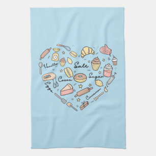 Baker Heart Funny Bakery Baking Pastry Chef Kökshandduk