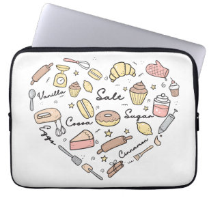 Baker Heart Funny Bakery Baking Pastry Chef Laptop Fodral