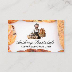 Baker Holding Fresh Made Bread Visitkort