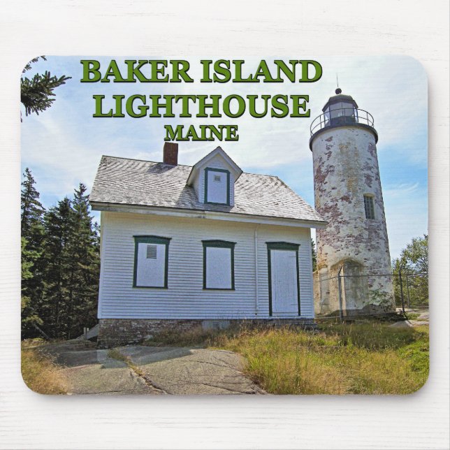 Baker Island fyr, Maine Mousepad Musmatta (Framsidan)