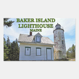 Baker Island fyr, Maine Rektangulärt Klistermärke