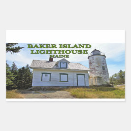 Baker Island fyr, Maine Rektangulärt Klistermärke