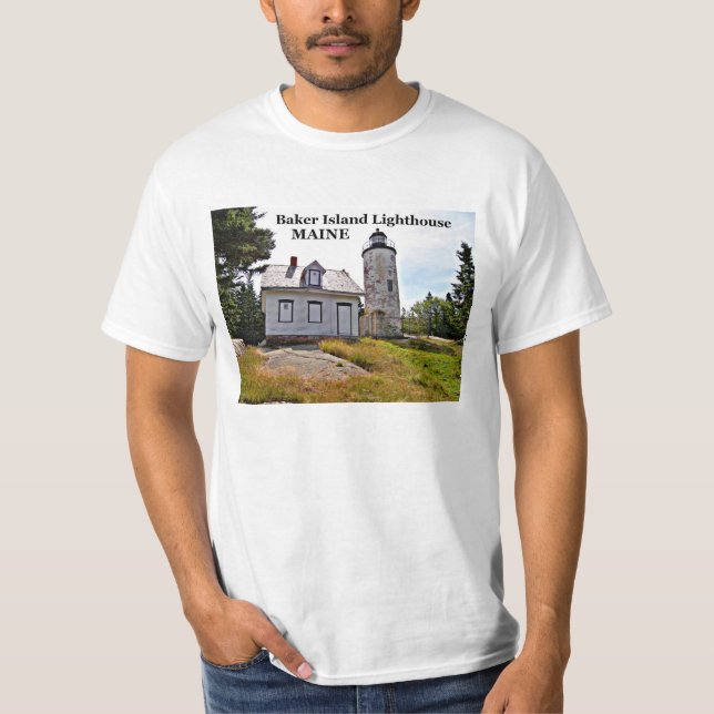 Baker Island fyr, Maine T-Shirt (Framsida)