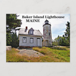 Baker Island fyr, Maine vycard Vykort