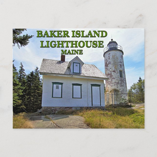 Baker Island fyr, Maine vycard Vykort (Framsida)
