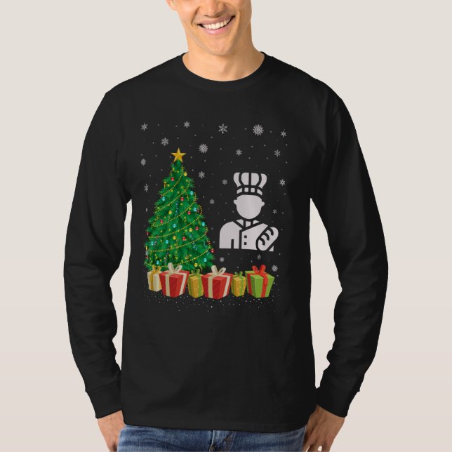 Baker Julafton Träd Lighting Santa Hat Baker jul T Shirt (Framsida)