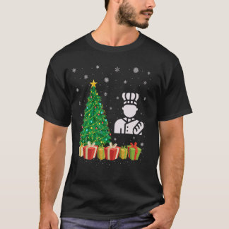 Baker Julafton Träd Lighting Santa Hat Baker jul T Shirt
