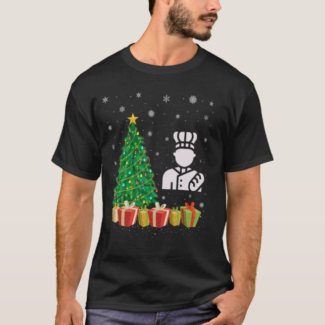 Baker Julafton Träd Lighting Santa Hat Baker jul T Shirt (Framsida)
