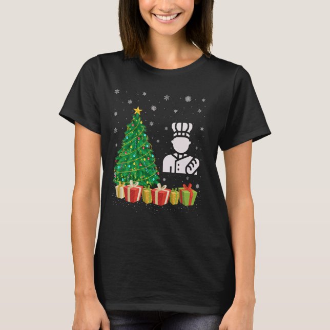 Baker Julafton Träd Lighting Santa Hat Baker jul T Shirt (Framsida)