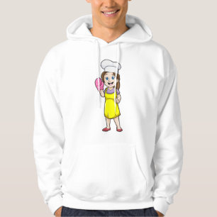 Baker med kokande apron och ugnhandskar hoodie