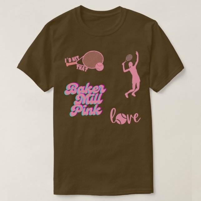 Baker Miller Rosa Tennis Sticker T Shirt (Design framsida)