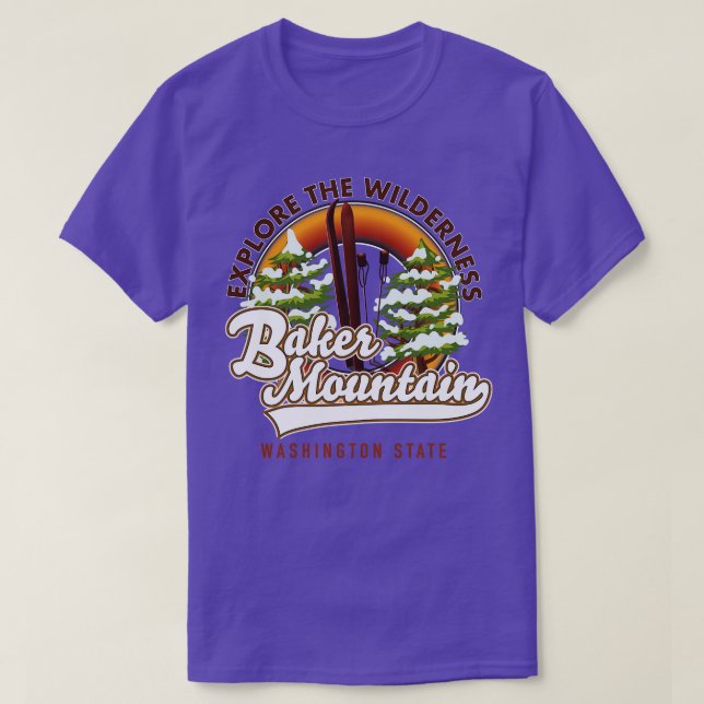 Baker Mountain Washington State ski T Shirt (Design framsida)