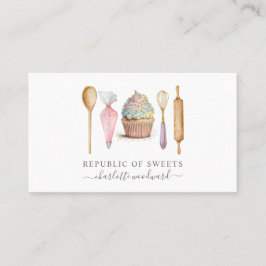 Baker Pastry Chef Bakers Utensils Visitkort