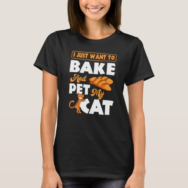 Baker Pastry Chef Cook Culinary Bakery Owner Cat T Shirt (Framsida)
