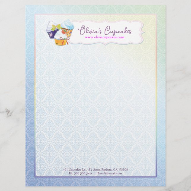 Baker & Pastry Chef Cupkaka Business Brevhuvud (Framsida)