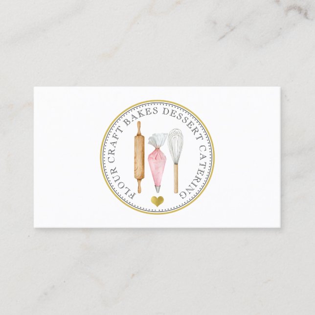 Baker Pastry Chef Dessert Caterer Bakers Verktyg Visitkort (Framsida)