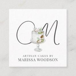 Baker Pastry Chef Rosa Elegant Cake Square Busine Fyrkantigt Visitkort