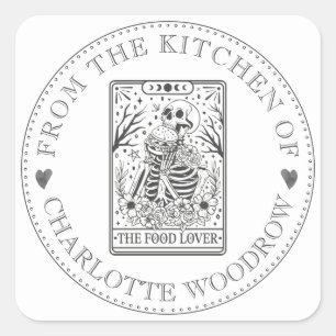 Baker Pastry Chef Tarot Food Älskare Food Label Fyrkantigt Klistermärke