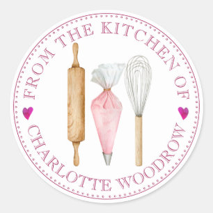 Baker Pastry Chef Verktyg Food Label Sticker Runt Klistermärke