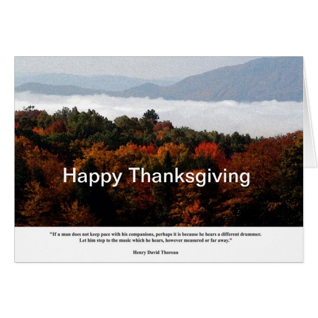 Baker River Valley Clouds - Thoreau Different Drum Hälsningskort (Framsidan Horizontal)