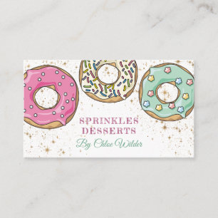 Baker Rosa Grönt Sprinkle Donuts Bakery Visitkort