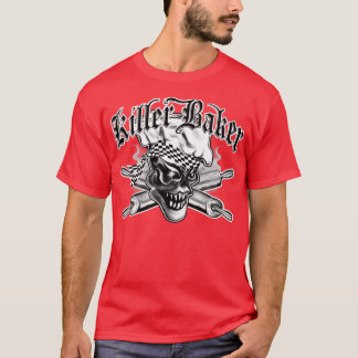 Baker Skull 5 Killer Baker och Crossed Rolling Pin T Shirt