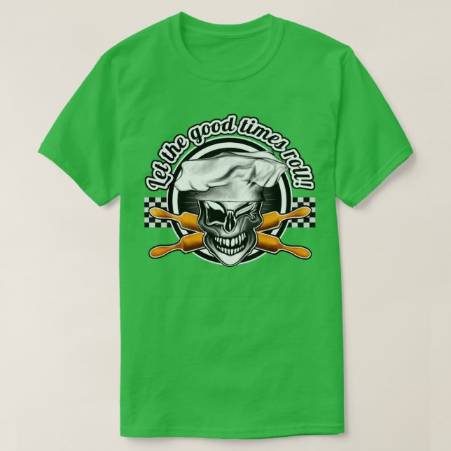 Baker Skull 6 Låt bran rulla T Shirt (Design framsida)