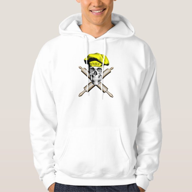 Baker Skull och Rolling Stift: Gult Hoodie (Framsida)